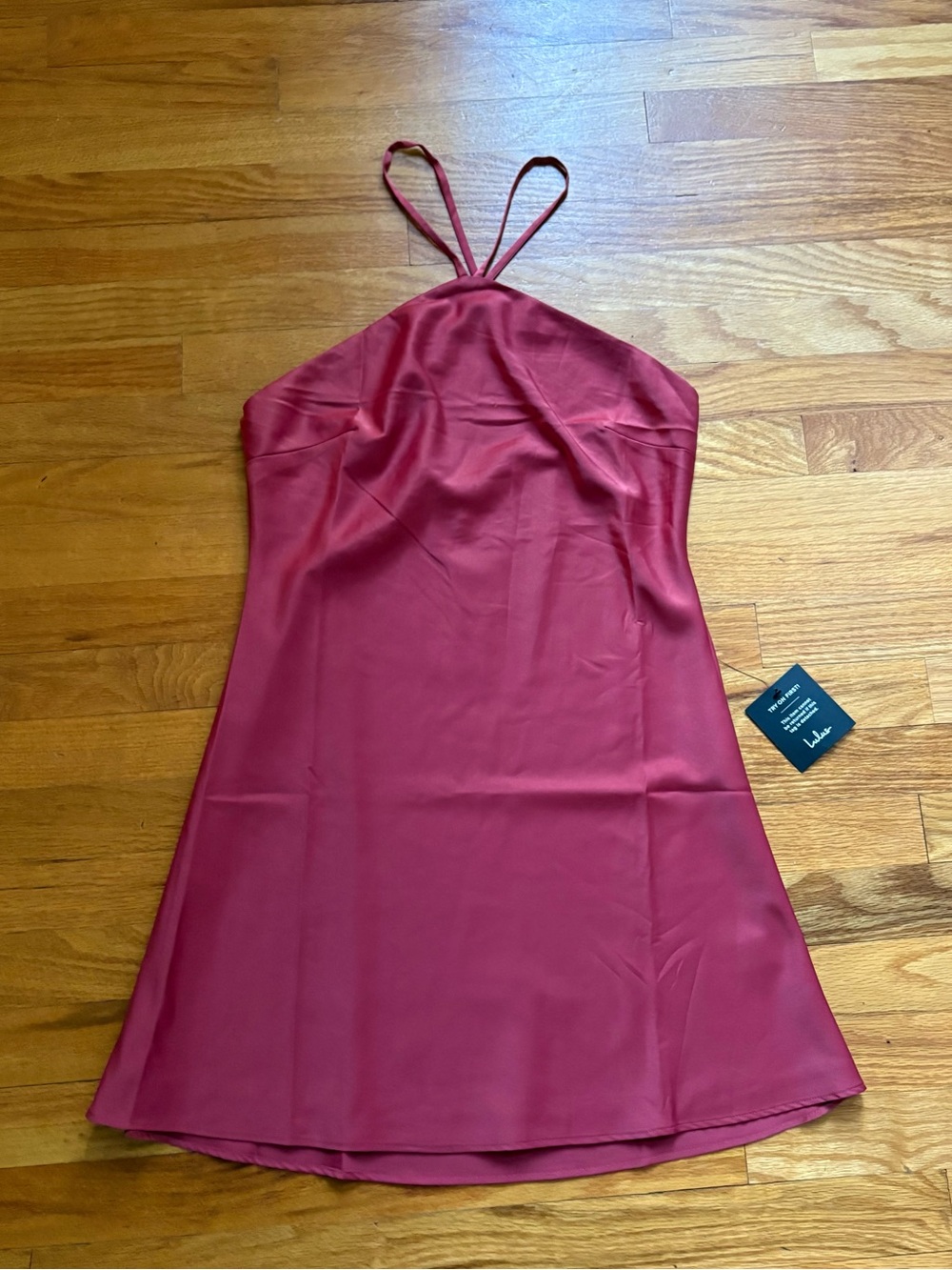 Lulu's Satin Halter Mini Dress